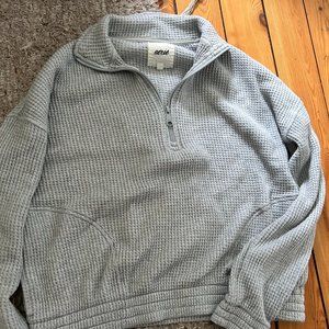 Aerie Waffled Quarter Zip Sweater